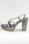 The Alter_Grey Rhinestones Kiara Embellished Block Heels _Online_at_Aza_Fashions