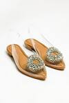 Buy_The Alter_Beige Julia Rhinestone Embellished Flats _at_Aza_Fashions