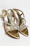 Buy_The Alter_Gold Rhinestones Kiara Metallic Embellished Kitten Heels _at_Aza_Fashions