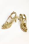 Buy_The Alter_Gold Cleopatra Braided Strap Stilettos _at_Aza_Fashions