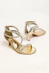 Buy_The Alter_Gold Rhinestones Serena Embellished Strappy Kitten Heels _Online_at_Aza_Fashions