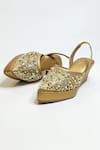 THE ALTER_Gold Pearls Amara Embellished Wedges_Online_at_Aza_Fashions