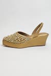 Buy_THE ALTER_Gold Pearls Amara Embellished Wedges_Online_at_Aza_Fashions