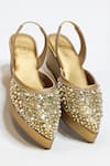 THE ALTER_Gold Pearls Amara Embellished Wedges_at_Aza_Fashions