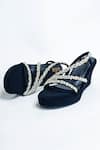 Buy_The Alter_Black Rhinestones Kiara Embellished Strappy Wedges _Online_at_Aza_Fashions
