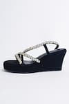 The Alter_Black Rhinestones Kiara Embellished Strappy Wedges _at_Aza_Fashions