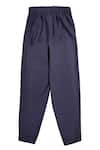 Buy_Dash and Dot_Blue 62.8% Viscose Plain Box Pleated Harem Pant  _Online_at_Aza_Fashions