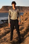Buy_Dash and Dot_Black 62.8% Viscose Plain Equestrian Pant  _at_Aza_Fashions