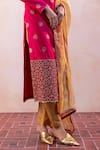 Buy_Taisha_Pink Kurta Pure Handwoven Bangalore Silk Elephant Motif Pant Set _Online_at_Aza_Fashions