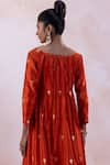 Taisha_Orange Kurta Handwoven Antique Banarasi Embroidered Kalidaar And Churidar Set _at_Aza_Fashions