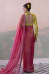 Shop_Taisha_Multi Color Saree Pure Tissue Silk Embroidered Border With Blouse _at_Aza_Fashions