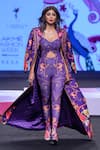 Buy_Limerick By Abirr N' Nanki_Multi Color Sheeted Satin Blend Printed Paisley Labisa Jacket  _Online_at_Aza_Fashions
