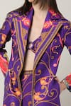 Limerick By Abirr N' Nanki_Multi Color Sheeted Satin Blend Printed Paisley Labisa Jacket  _at_Aza_Fashions