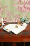 Buy_DE Chevalerie EN Rouge_Off White Organic Cotton Digital Printed Christmas Noel Table Napkins 6 Pcs Set_at_Aza_Fashions