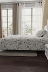 Buy_Houmn_White Cotton Floral Uplift Pattern Bedsheet Set _Online_at_Aza_Fashions