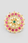 Shop_MAISARA JEWELRY_Multi Color Embroidery Stone Embellished Ring _at_Aza_Fashions