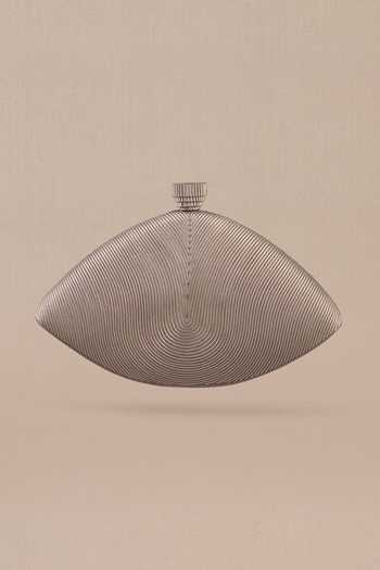 Shop_Ampm_Silver Iman Abstract Pattern Clutch _at_Aza_Fashions