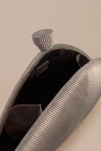 Ampm_Silver Iman Abstract Pattern Clutch _Online_at_Aza_Fashions