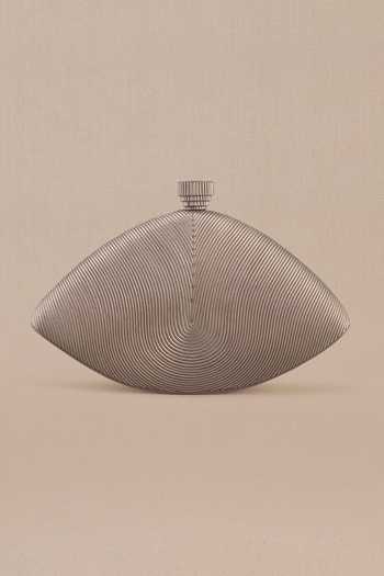Buy_Ampm_Silver Iman Abstract Pattern Clutch _Online_at_Aza_Fashions