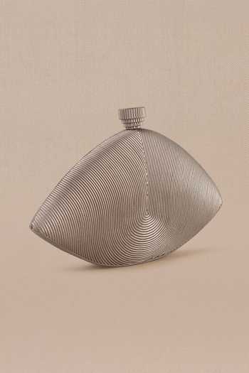 Shop_Ampm_Silver Iman Abstract Pattern Clutch _Online_at_Aza_Fashions