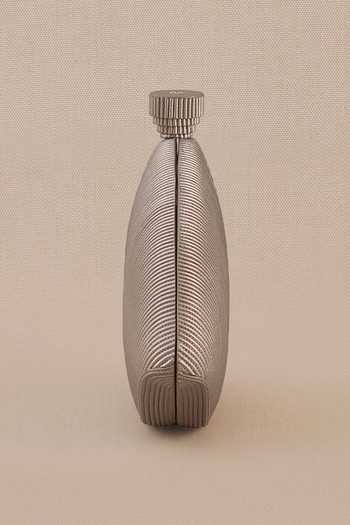 Ampm_Silver Iman Abstract Pattern Clutch _at_Aza_Fashions