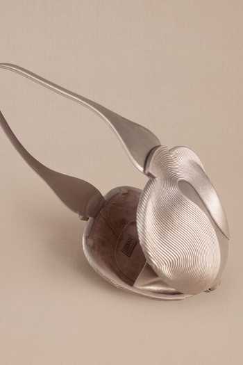 Ampm_Silver Kudrat Abstract Handle Bag _at_Aza_Fashions
