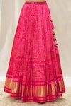 Alaya Advani_Pink Lehenga Viscose Organza Printed And Embroidered Bandhani Deep V Set_at_Aza_Fashions