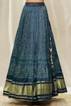 Alaya Advani_Blue Lehenga Viscose Organza Printed And Embroidered Bandhani Pleated Set _at_Aza_Fashions