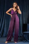 Shop_B'Infinite_Purple Satin Plain Sweetheart Neck Royal Amethyst Jumpsuit _Online_at_Aza_Fashions