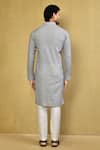 Shop_Arihant Rai Sinha_Grey Kurta Cotton Linen Plain Straight And Pant Set _at_Aza_Fashions