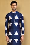 Shop_Arihant Rai Sinha_Blue Kurta Cotton Chanderi Tie-dye Triangle Clamp Dyed And Pant Set _Online_at_Aza_Fashions