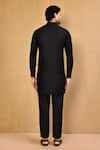 Shop_Arihant Rai Sinha_Black Cotton Embroidery Stripe Kurta With Polo Pant _at_Aza_Fashions