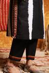 Shivani Bhargava_Black Cotton Embroidery Thread Round Mirror Yoke Kurta And Pant Set _at_Aza_Fashions