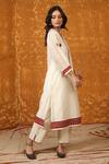 Shop_Shivani Bhargava_Ivory Handloom Chanderi Embroidery Mirror Notched Triangle Applique Work Kurta _Online_at_Aza_Fashions