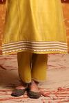 Buy_Shivani Bhargava_Yellow Handloom Chanderi Embroidery Mirror Triangle Applique Work Kurta Set 