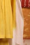 Shop_Shivani Bhargava_Yellow Handloom , Chanderi, Embroidery Gathered Anarkali Set _Online_at_Aza_Fashions