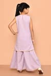 Shop_Samyukta Singhania_Purple Cotton Embroidery, Mirrors Kurta And Palazzo Set _at_Aza_Fashions