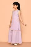 Buy_Samyukta Singhania_Purple Cotton Embroidery, Mirrors Kurta And Palazzo Set _Online_at_Aza_Fashions