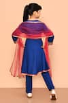 Shop_Petite Pomme_Blue Rayon, Polyester Embroidery, Gota Patti, Lace Placement Angarkha Set _at_Aza_Fashions