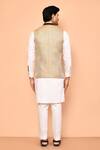 Shop_Aryavir Malhotra_Beige Jute Textured Nehru Jacket _at_Aza_Fashions