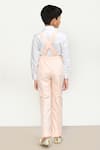 Shop_Samyukta Singhania_Peach Cotton Embellished Crown Suspender Pant Set _at_Aza_Fashions