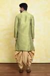 Shop_Samyukta Singhania_Green Art Silk Embroidered Straight Placket Kurta Set _at_Aza_Fashions