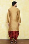 Shop_Samyukta Singhania_Beige Silk Embroidery Floral Placket Kurta With Dhoti Pant _at_Aza_Fashions