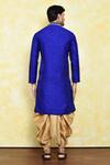 Shop_Samyukta Singhania_Blue Silk Embroidery Flora Placket Kurta With Dhoti Pant _at_Aza_Fashions