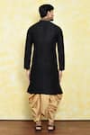 Shop_Samyukta Singhania_Black Art Silk Peony Bloom Embroidery Kurta With Dhoti Pant _at_Aza_Fashions