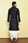 Shop_Samyukta Singhania_Black Silk Embroidery Gardenia Placket Kurta With Dhoti Pant _at_Aza_Fashions