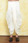 Samyukta Singhania_Black Silk Embroidery Gardenia Placket Kurta With Dhoti Pant _Online_at_Aza_Fashions