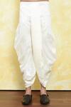 Samyukta Singhania_Green Silk Embroidery Crest Placket Kurta With Dhoti Pant _Online_at_Aza_Fashions