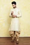 Buy_Arihant Rai Sinha_Beige Silk Embroidery Swirl Kurta Set_at_Aza_Fashions