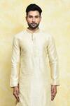 Buy_Arihant Rai Sinha_Beige Silk Embroidery Swirl Kurta Set_Online_at_Aza_Fashions